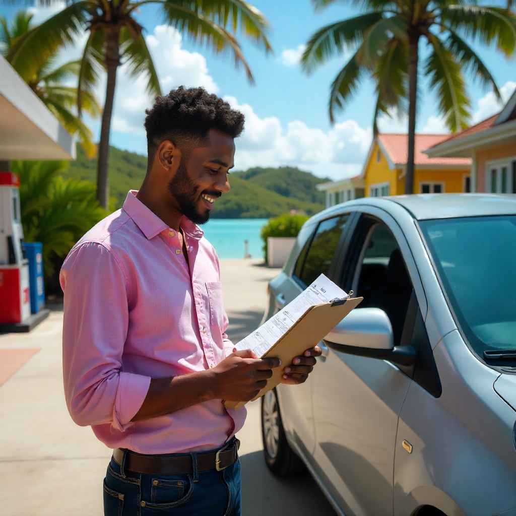 driver in Grenada reviewing car expenses 