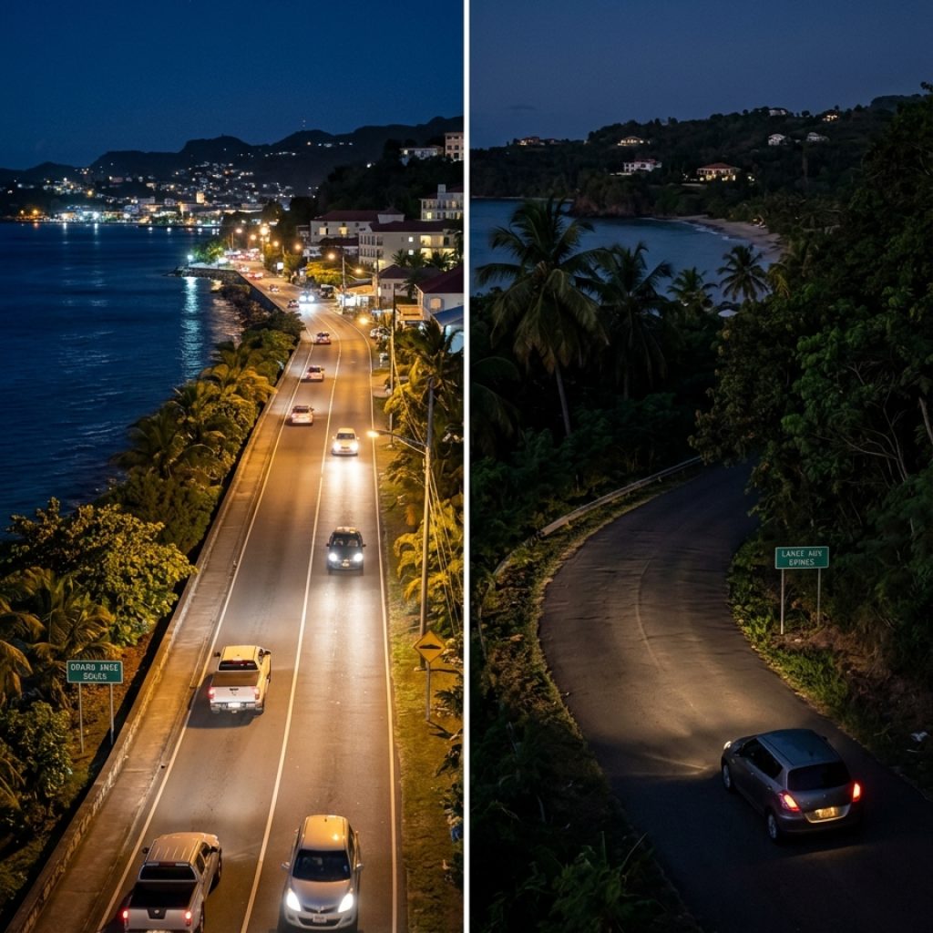 Grenada-Driving-Routes-At-Night